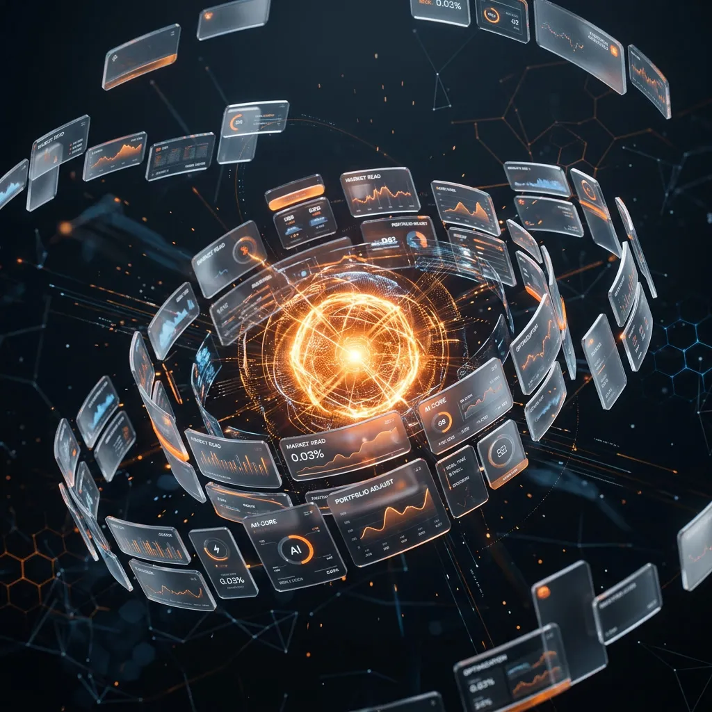 Ongoing monitoring and optimization with real-time data streams orbiting an AI core
