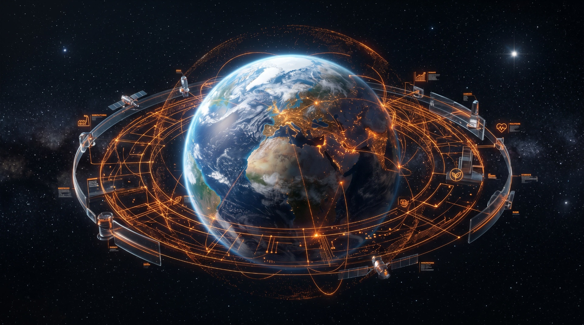 Global AI economy transforming industries worldwide with interconnected digital infrastructure